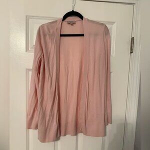 Loft Outlet | Light Pink Open Cardigan | 100% Cotton | Size M
